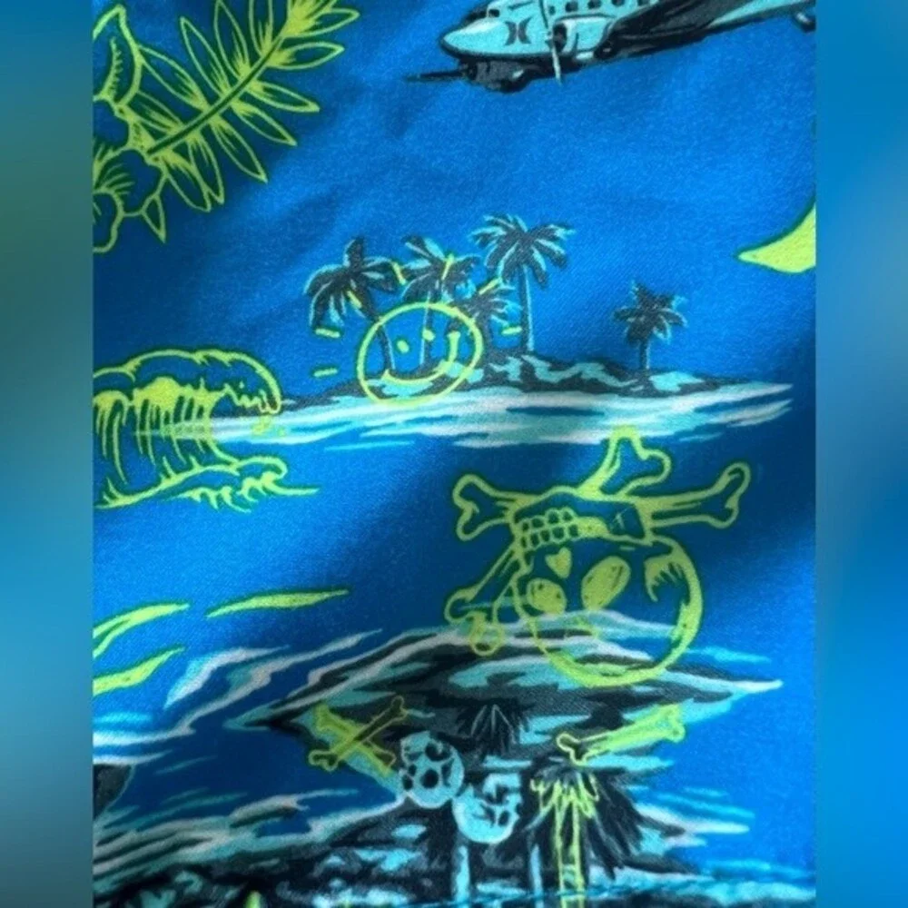 Hurley Swim Trunks Boys SZ 14/27 Blue Swimsuit bathing suit bottoms